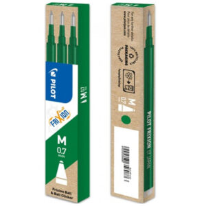 Inchiostro FrixionBall Clicker Verde 3 Ricariche M 0.7 Pilot