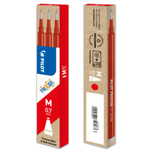 Inchiostro FrixionBall Clicker Rosso 3 Ricariche M 0.7 Pilot