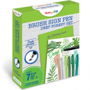 Set 7 Brush Sign Pen "Deep Forest" + Sketching Book