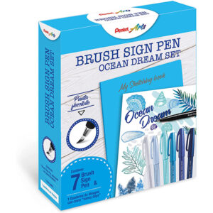 Set 7 Brush Sign Pen "Ocean Dream" + Sketching Book