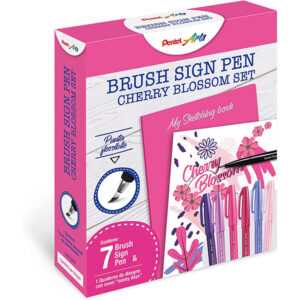 Set 7 Brush Sign Pen "Cherry Blossom" + Sketching Book