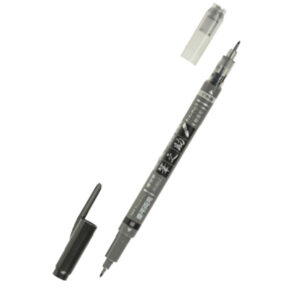 Tombow Marker calligrafico Fudenosuke doppia punta grigio/Nero