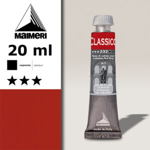 232 - Rosso di cadmio scuro 20 ML Colori Olio Classico Maimeri
