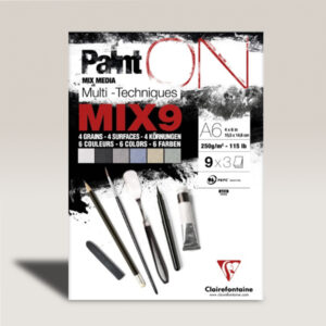 Blocco Multitecnico Paint On Mix 9 Colori Assortiti Fogli 27 gr 250 A6 Clairefontaine