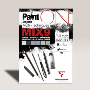Blocco Multitecnico Paint On Mix 9 Colori Assortiti Fogli 27 gr 250 A4 Clairefontaine