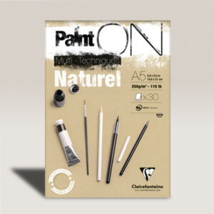 Blocco Multitecnico Paint On Naturel Fogli 30 gr 250 A5 Clairefontaine