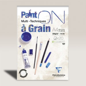 Blocco Multitecnico Paint On à Grain A4 Ruvido Fine Fogli 20 gr 250 Clairefontaine