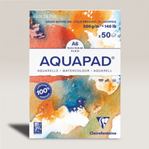 Blocco Goldline Aquapad A6, Fogli 50 bianchi, 300 gr, Grana medio-Fine Clairefontaine