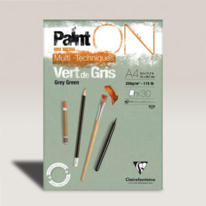 Blocco Multitecnico Paint On Vert de Gris A4 Fogli 30 gr 250 Clairefontaine