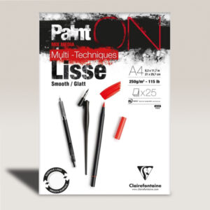 Blocco Multitecnico Paint On Lisse Bianco A4 Fogli 25 gr 250 Clairefontaine