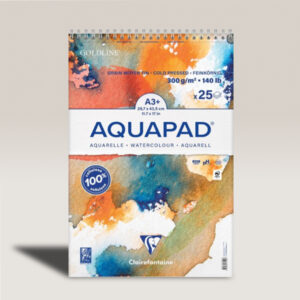 Blocco Spiralato Goldline Aquapad A3, Fogli 25 bianchi, 300 gr, Grana medio-Fine Clairefontaine
