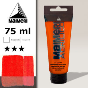 222 - Rosso di Cadmio Free Chiaro 75 MlL Acrilico Maimeri