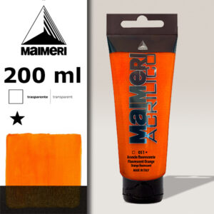 051 - Arancio Fluorescente 200 ML Acrilico Maimeri