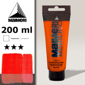 222 - Rosso di Cadmio Free Chiaro 200 ML Acrilico Maimeri