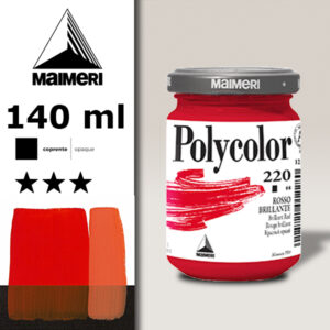 220 - Rosso Brillante 140 ML Acrilico Polycolor Maimeri