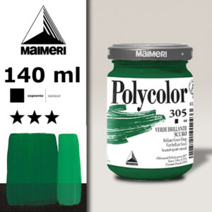 305 - Verde Brillante Scuro 140 ML Acrilico Polycolor Maimeri