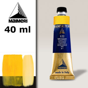 122 - Giallo trasparente 40 ML Colore Olio Puro Maimeri