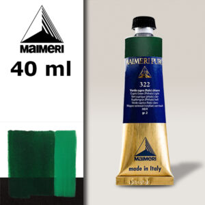 322 - Verde cupro (ftalo) chiaro 40 ML Colore Olio Puro Maimeri