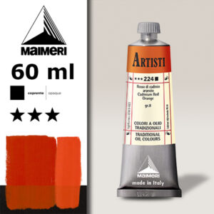 224 - Rosso di cadmio arancio 60 ML Colori Olio Artisti Maimeri