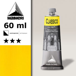 112 - Giallo permanente limone 60 ML Colori Olio Classico Maimeri
