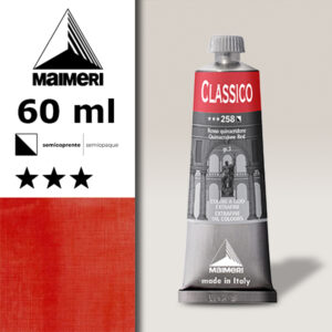 258 - Rosso quinacridone 60 ML Colori Olio Classico Maimeri