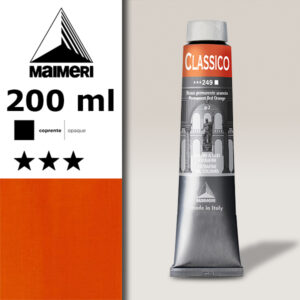 249 - Rosso Permanente Arancio 200 ML Colori Olio Classico Maimeri