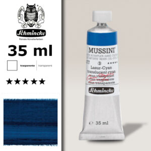 477 - Cyan Trasparente S3 Colore a Olio 35 ML Mussini