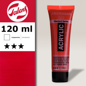 317 - Rosso Trasparente Medio Acrilico 120 ML Amsterdam Acrylic Talens