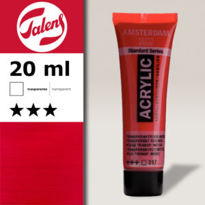 317 - Rosso Trasparente Medio Acrilico 20 ML Amsterdam Acrylic Talens