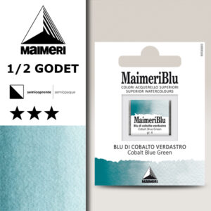 381 - Blu Di Cobalto Verdastro Colori Acquerello 1/2 Godet Maimeri Blu