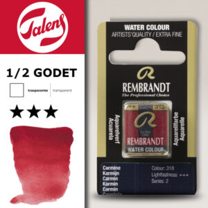 318 - Carminio Acquerello 1/2 Godet Rembrandt Aquarel Talens