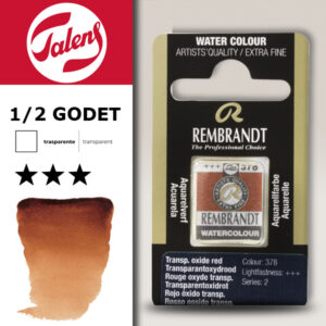 378 - Rosso Ossido Trasparente Acquerello 1/2 Godet Rembrandt Aquarel Talens