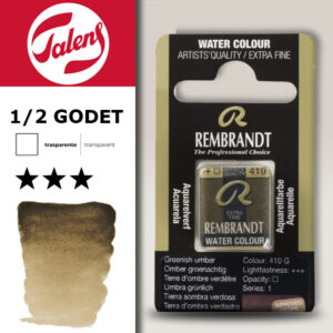 410 - Terra Ombra Verdastra Acquerello 1/2 Godet Rembrandt Aquarel Talens