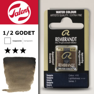 416 - Sepia Acquerello 1/2 Godet Rembrandt Aquarel Talens