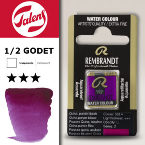 593 - Porpora Quin. Blu Acquerello 1/2 Godet Rembrandt Aquarel Talens