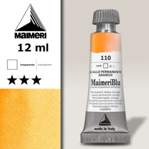 110 - Giallo Permanente Arancio Colori ad  Acquerello 12 ML Maimeri Blu