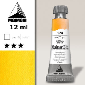 124 - Gomma Gutta Colori ad  Acquerello 12 ML Maimeri Blu
