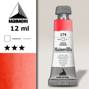 174 - Lacca Cremisi Colori ad  Acquerello 12 ML Maimeri Blu