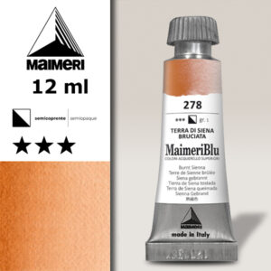 278 - Terra Di Siena Bruciata Colori ad  Acquerello 12 ML Maimeri Blu