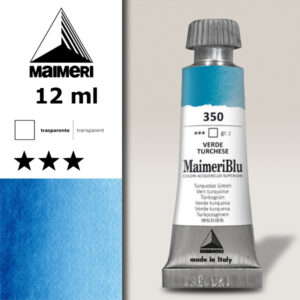 350 - Verde Turchese Colori ad  Acquerello 12 ML Maimeri Blu