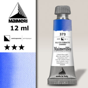 373 - Blu Di Cobalto Chiaro Colori ad  Acquerello 12 ML Maimeri Blu