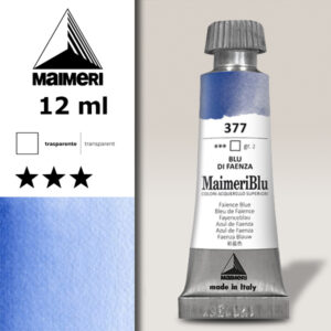 377 - Blu Di Faenza Colori ad  Acquerello 12 ML Maimeri Blu