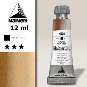 484 - Bruno Van Dyck Colori ad  Acquerello 12 ML Maimeri Blu