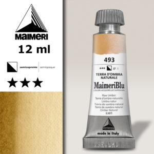 493 - Terra D'Ombra Naturale Colori ad  Acquerello 12 ML Maimeri Blu