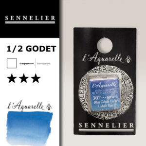 S048 - 307 - Cobalt blue Colori Acquerello Extra Fine L'Aquarelle 1/2 Godet Sennelier