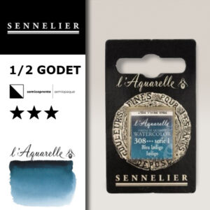 S045 - 308 - Indigo Colori Acquerello Extra Fine L'Aquarelle 1/2 Godet Sennelier