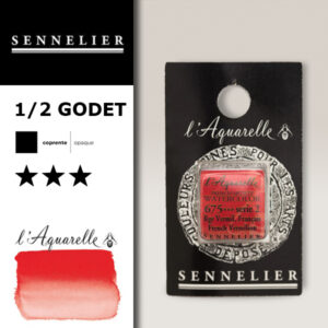 S021 - 675 - Vermiglione francese Colori Acquerello Extra Fine L'Aquarelle 1/2 Godet Sennelier