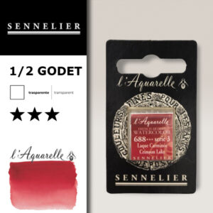 S033 - 688 - Lacca carminio Colori Acquerello Extra Fine L'Aquarelle 1/2 Godet Sennelier