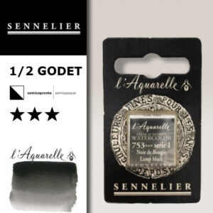 S096 - 753 - Nero bugia Colori Acquerello Extra Fine L'Aquarelle 1/2 Godet Sennelier