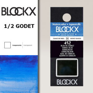BX000 - 452 - Blu Cobalto S4 Colore Acquerello Extra Fine 1/2 Godet BLOCKX